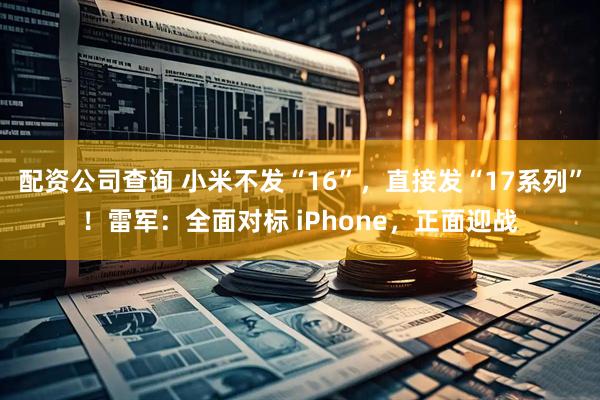 配资公司查询 小米不发“16”，直接发“17系列”！雷军：全面对标 iPhone，正面迎战