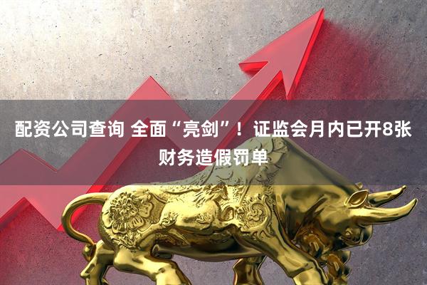 配资公司查询 全面“亮剑”！证监会月内已开8张财务造假罚单